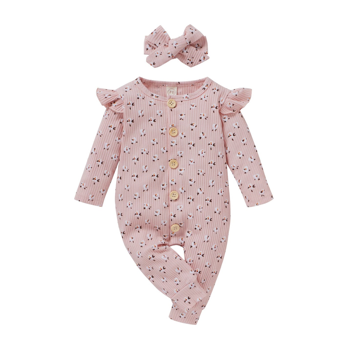 Ribbed Cotton Baby Romper – Two-Tone Striped Everyday Style