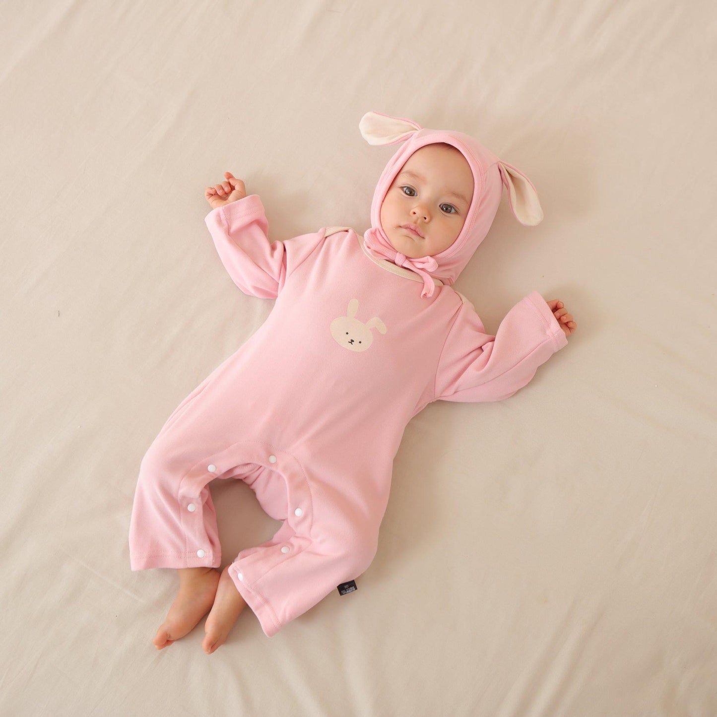 Children's Dralon Jumpsuit Hat Two-piece Set Infant Warm Rompers