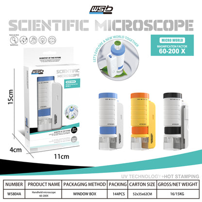 Bio Educational Science Experiment Toy Gift, Microscope For Kids - 5804A Black