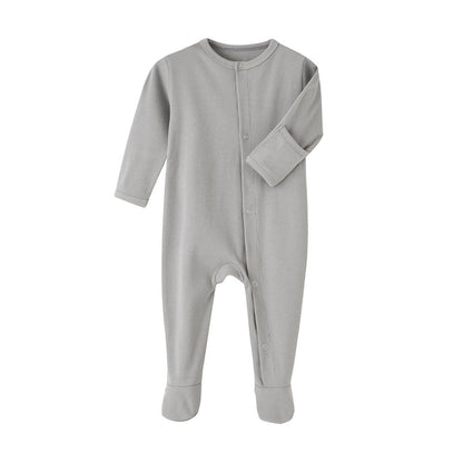 Ultra-Soft Ribbed Cotton Baby Romper – Long Sleeve Essential
