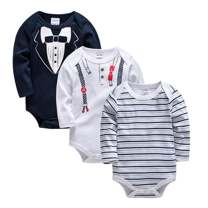Soft Cotton Long Sleeve Baby Bodysuit – 3-Pack Set