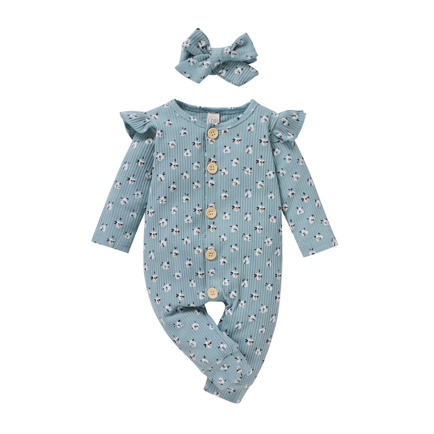 Ribbed Cotton Baby Romper – Two-Tone Striped Everyday Style