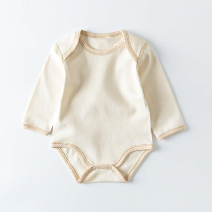 Organic Bio-Cotton Long Sleeve Baby Bodysuit – Soft Ribbed Beige