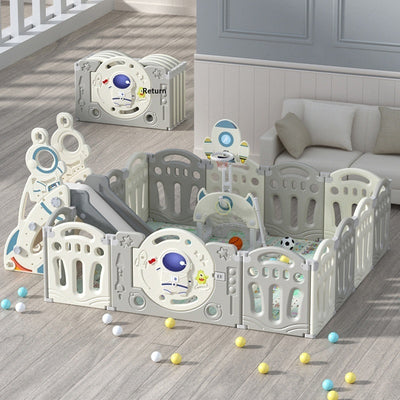 Astronaut-Themed Modular Baby Playpen & Crawling Mat Set