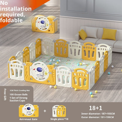 Astronaut-Themed Modular Baby Playpen & Crawling Mat Set