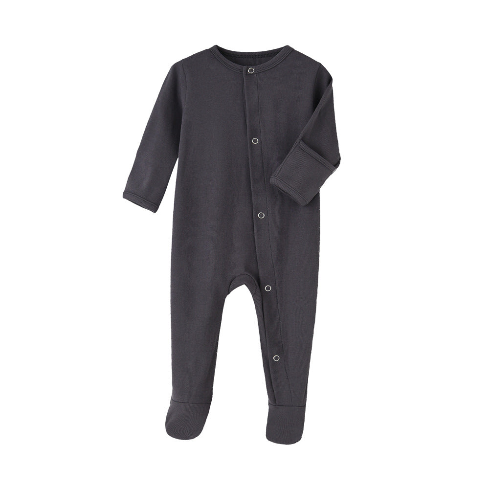Ultra-Soft Ribbed Cotton Baby Romper – Long Sleeve Essential