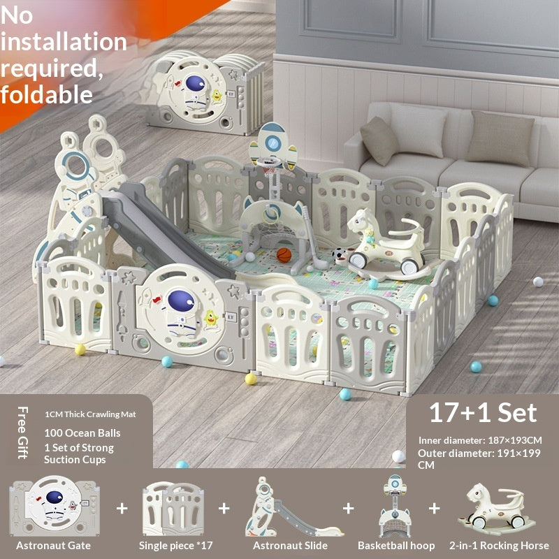 Astronaut-Themed Modular Baby Playpen & Crawling Mat Set