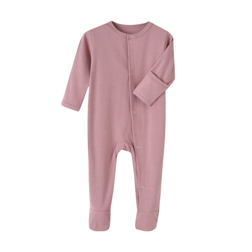 Ultra-Soft Ribbed Cotton Baby Romper – Long Sleeve Essential