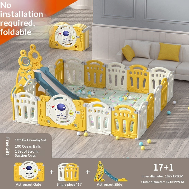 Astronaut-Themed Modular Baby Playpen & Crawling Mat Set
