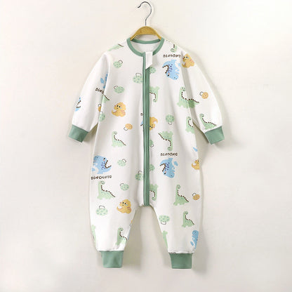 Soft Cotton Kids Sleep Romper – Front Zipper Comfort with Playful Prints