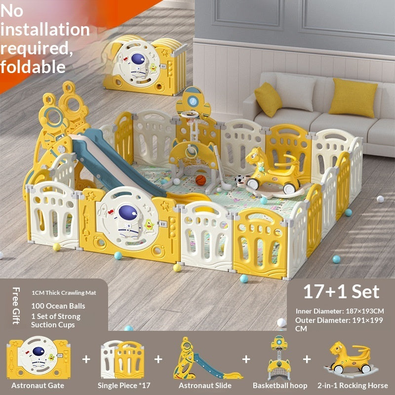 Astronaut-Themed Modular Baby Playpen & Crawling Mat Set