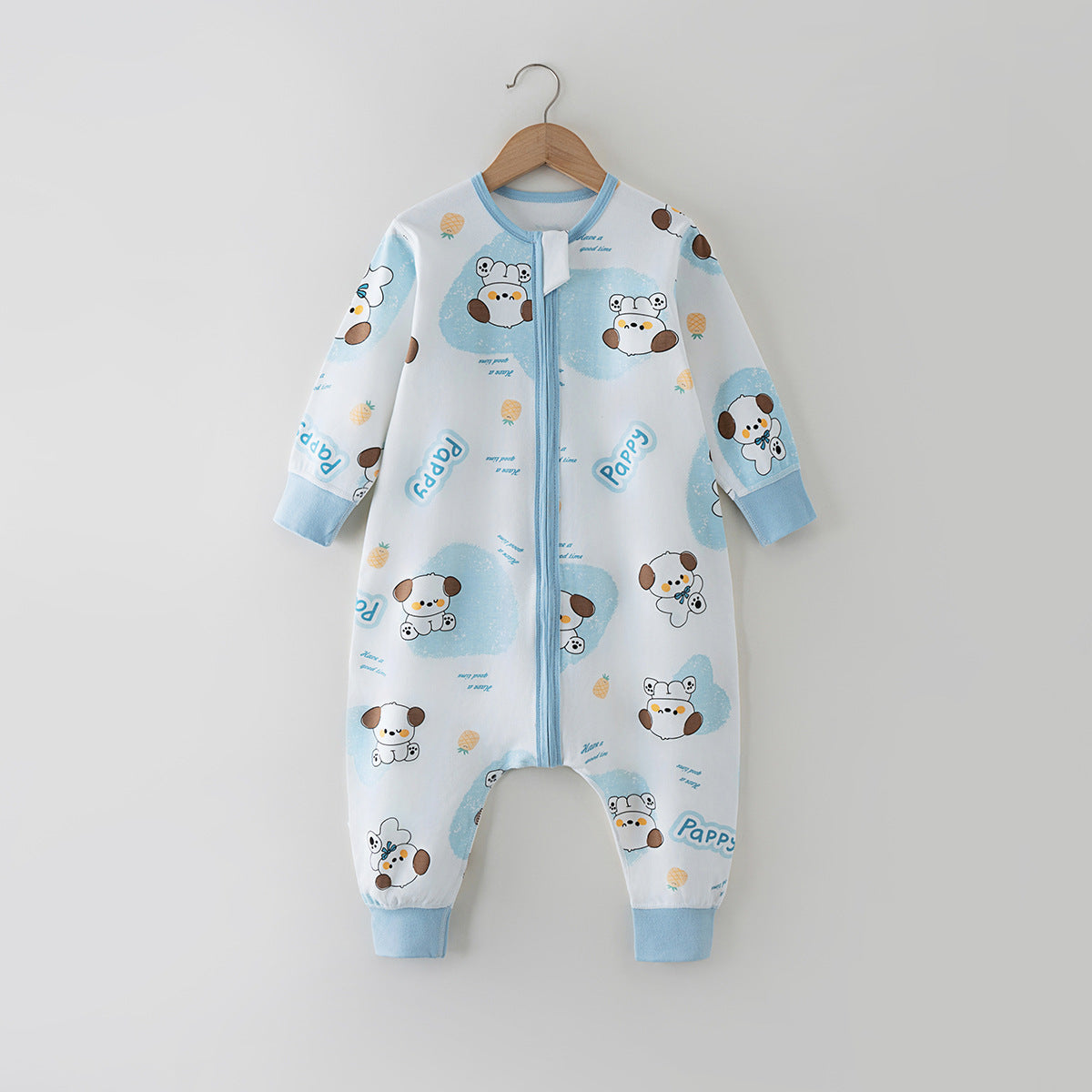 Soft Cotton Kids Sleep Romper – Front Zipper Comfort with Playful Prints