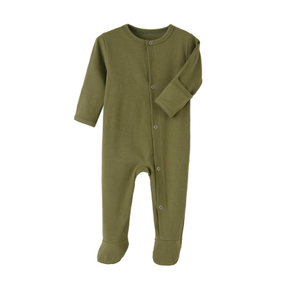 Ultra-Soft Ribbed Cotton Baby Romper – Long Sleeve Essential
