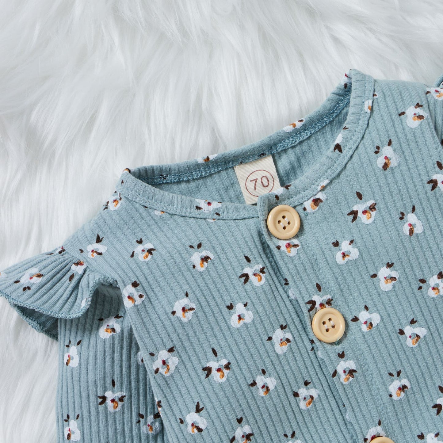 Ribbed Cotton Baby Romper – Two-Tone Striped Everyday Style