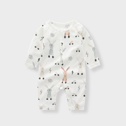 Ultra-Soft Bamboo Fiber Baby Jumpsuit – Whimsical Floral & Animal Prints