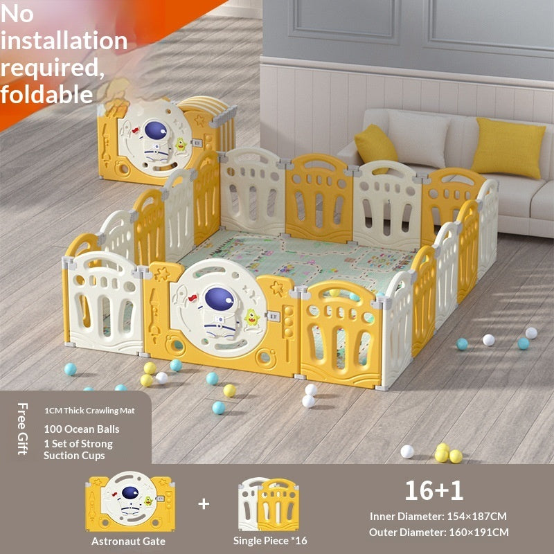 Astronaut-Themed Modular Baby Playpen & Crawling Mat Set