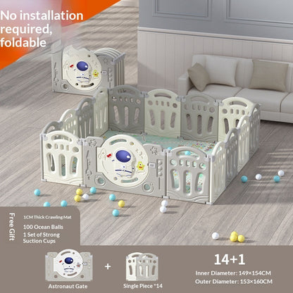 Astronaut-Themed Modular Baby Playpen & Crawling Mat Set