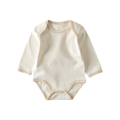Organic Bio-Cotton Long Sleeve Baby Bodysuit – Soft Ribbed Beige
