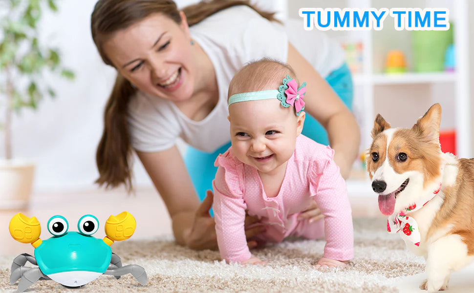 Interactive Crawling Crab Baby Toy with Motion Sensors, Music & LED Lights