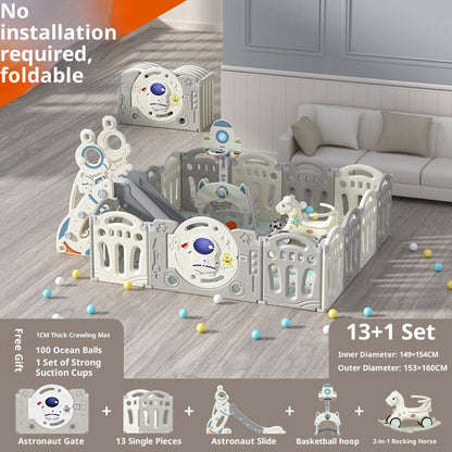 Astronaut-Themed Modular Baby Playpen & Crawling Mat Set