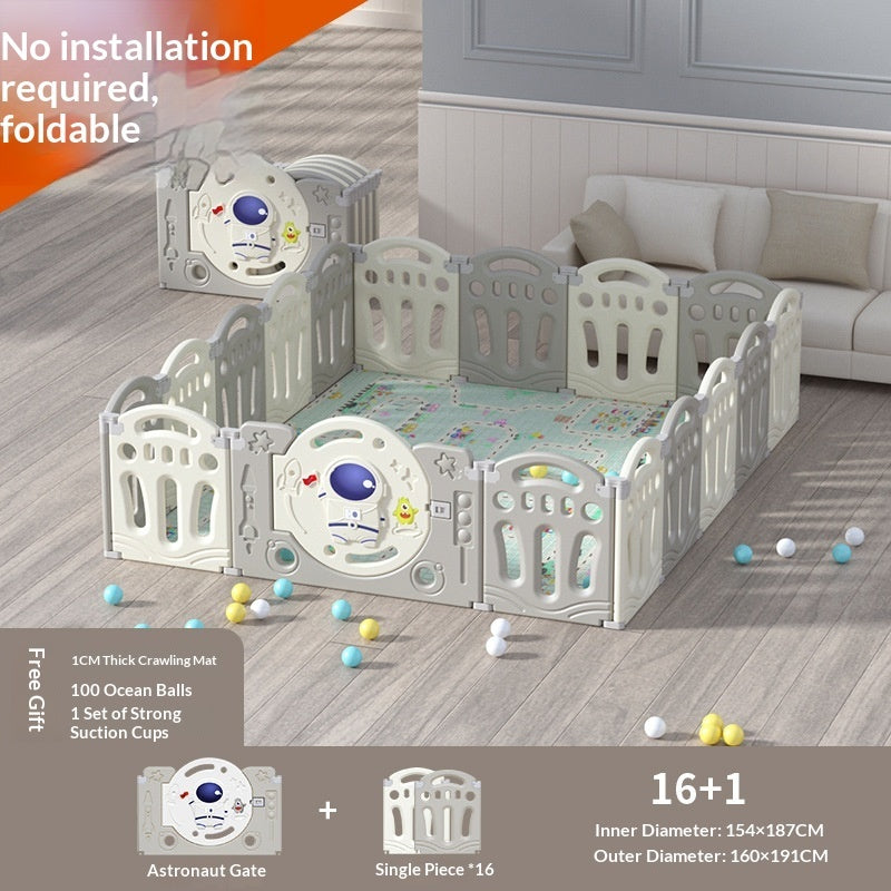 Astronaut-Themed Modular Baby Playpen & Crawling Mat Set