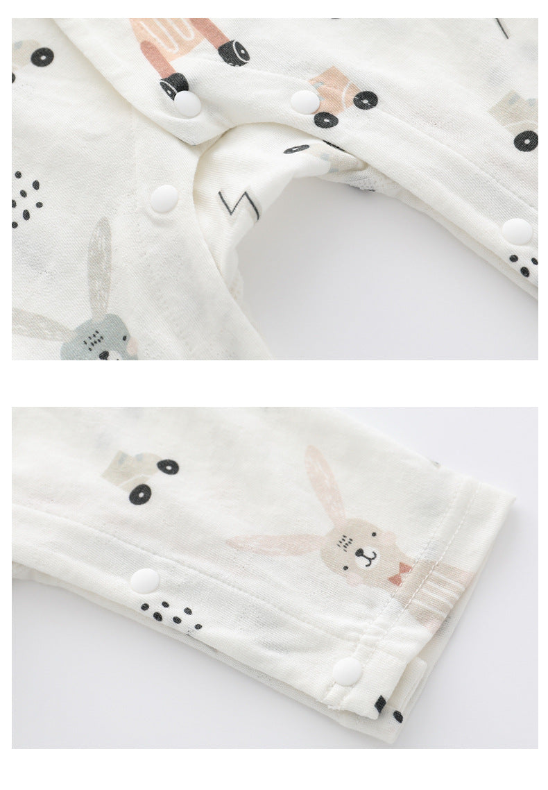 Ultra-Soft Bamboo Fiber Baby Jumpsuit – Whimsical Floral & Animal Prints