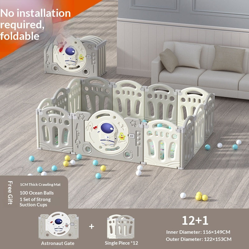 Astronaut-Themed Modular Baby Playpen & Crawling Mat Set